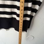 Philosophy  Striped Mock‎ Neck Knit Sweater Black White Oversized Medium M Photo 7