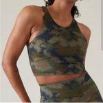 Athleta Conscious Crop Bra in the Topiary Abstract Camo Olive print Size S Photo 0