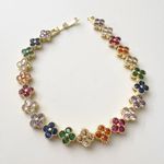 18K Gold Plated Multi clover Bracelet Bangle SET stainless steel Womens Jewelry Photo 3