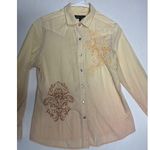 North River western button down with cross size medium Tan Photo 7