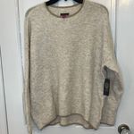 Vince Camuto  Beige Sweater with Gold Metallic Neck and Hem size M NWT Photo 0