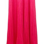 ASOS  Lace And Pleat Skater Midi Dress Hot Pink Romantic Chiffon Women’s Size 4 Photo 3