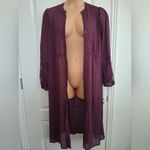 Torrid  Sz 0 Elegant Plum Lace-Trimmed Kimono NWOT Photo 2
