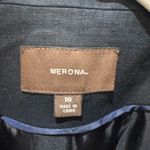 Merona  Women's Black Linen Blazer Size 10 Career Whimisigoth Trendy Casual Chic Photo 8