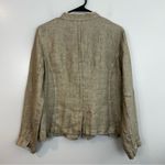 Eileen Fisher Khaki/Tan 100% Organic Linen Button Up Blazer/Jacket Size Medium Photo 8