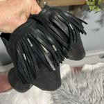 OTBT  Black Leather Ankle Boots Fringe Booties Womens 7.5 Photo 4