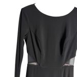 XScape Illusion Cutout Long Sleeve Black Gold Front Slit Evening Gown Size 4 Photo 6