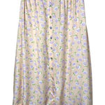 Susan Bristol Susan Bristol Y2K Floral Print Button Front Pink Maxi Aline Skirt Large Photo 0