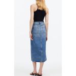 Madewell  The Rilee Denim Midi Skirt Women's 32 Blue Cotton Slit Zip Fly NWT Photo 1