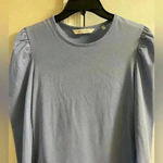 Rebecca Taylor ‎ blouse top blue puff sleeve crewneck lightweight casual Medium Photo 1