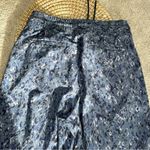 Athleta  Avenue Printed Wide Leg Crop Pants Pull On Travel Outdoor Allure Navy 8 Photo 5