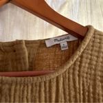 Madewell Lightspun Button-Back Peplum Top Compass Gold Gauze Blouse Cotton Sz S Photo 4
