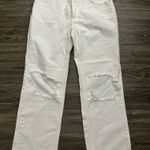 We The Free  People Womens Jeans Size 26 White Distressed Crop Button Pants Photo 0