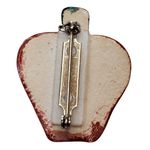 Handmade Ceramic Apple Fall Autumn 1.25" Unsigned Vtg Red Photo 1