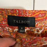 Talbots  Shorts Paisley 5” Middies Red/Orange Classic Mom Perfect Beach Short 6 Photo 2