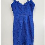 Guess  Dress Size 4 Blue Lace Strappy V Neck‎ Sleeveless NEW Photo 2