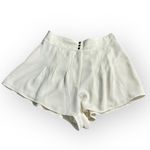 Ramy Brook  Pamela Pleated Shorts Women's 8 White High Rise Wide Leg Photo 2