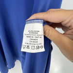 Sympli Tunic Dress Asymmetrical Shark Bite Hem Short Sleeve Stretch Blue Size 10 Photo 7