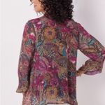 Soft Surroundings  Open Front Kimono Floral Sequin Beaded Jacket Topper PXS EUC Photo 2