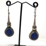 Lapis lazuli, 925 stamped vintage earrings Photo 6