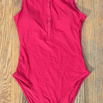 ANDIE Malibu One Piece LT Swimsuit Ribbed Fabric Cherry Red sz S long torso NWT Photo 0