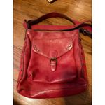 Red Leather‎ Crossbody Shoulder Bag with Studs Flap Buckle Closure Photo 1