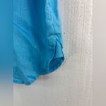 J. Jill Love Linen XS Linen Button Down Shirt in Turquoise Blue Photo 5