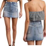 Boyish the Corey High Rise Rigid Denim Skirt with distress size 26 NWT Blue Photo 1