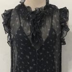 Coach silk Navy Blue Scattered Rose Print Pleated Dress. NWT Photo 5