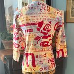 Glima Y2K Colorful Text Collage Floral Print Graphic V Photo 5