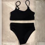 SheIn Black Ribbed High Waisted Bikini Set Medium Photo 1