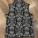 Charter Club Woman Black & White Floral Velour Quilted Vest Size Petite 2 Photo 3