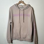 Vans Womens Pale Pink Graphic Print Front and Sleeve Hoodie size L Photo 0