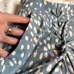 Free People  Bennett Lace Up‎ Tie Dot Shorts Cloud Blue White Pleated Pockets M Photo 3