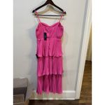 Lulus Cascading Crush Hot Pink Tiered Bustier Midi, #1884956, Size Medium HOCO Photo 2