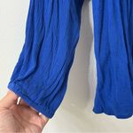 Torrid {1X}  Crinkle Gauze Lace Up Royal Blue Women's Long Sleeve Top Photo 4