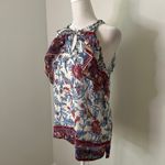 J.Crew Point Sur white, blue & red paisley tank top size 4 Photo 3