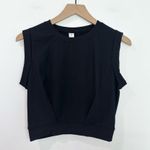 Halara Ribbed Flow Pet Hair Resistant Crew Neck Sleeveless Cropped Yoga Tank Top Photo 2