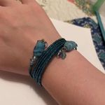 Women’s Stretchy Spiral Bracelet Beaded Blue Photo 0