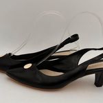 Marc Jacobs  Black White Circle Leather Slingback Black Pointed Pumps Size 39.5 Photo 4