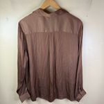 NWT Maison D'Amelie Paris XL Dark Brown Flowy Button‎ Down Dress Shirt Career Photo 6