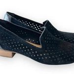 Clarks Juliet Hayes Black Suede Perforated Loafers Women’s Size 7 Casual Style Photo 0