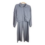 Beyond Yoga Athleisure Tracksuit Set Gray Zip Up Jacket Wide Leg Pants Women M Photo 4