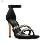 Schutz  Linsey Nubuck Heel wedding black diamond square toe studded size 8 E10 Photo 0