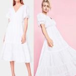 Betsey Johnson  White Spectator Tiered Midi Dress Prairie Cottagecore Confetti Photo 2