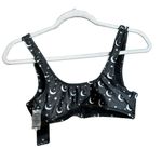 Wildfox Bikini Top Womens Small Multicolor Moon Print Front Zip Swim Photo 3