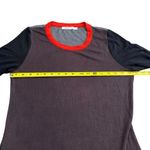 Bailey44 Womens Size L Horseshoe Colorblock Thin Knit Sweater Brown Black Casual Photo 5