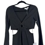 Likely NWT Eila Dress Black Textured Cutout Ring Deep V Midi A-Line Cocktail 6 Photo 4