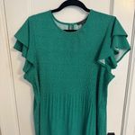 Adrianna Papell  Short Sleeve Blouse Green Polka Dots Photo 0