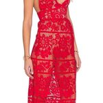 For Love & Lemons Gianna Midi Dress in Red Lace Photo 3